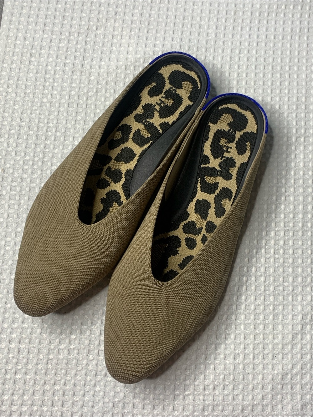 Rothy's Almond Demi Mules Portobello Knit Washable Slip On In Tan Size 10 - Picture 3 of 11